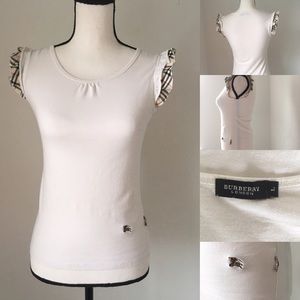 Burberry London Ruffle Sleeve Top / Size Large